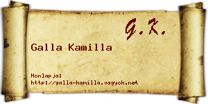 Galla Kamilla névjegykártya